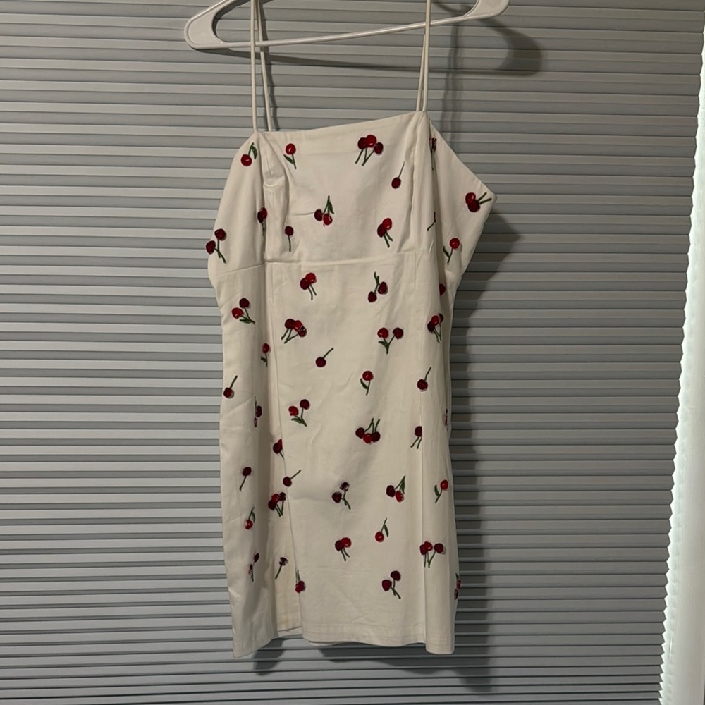 Maeve White and Red Spaghetti Strap Mini Dress